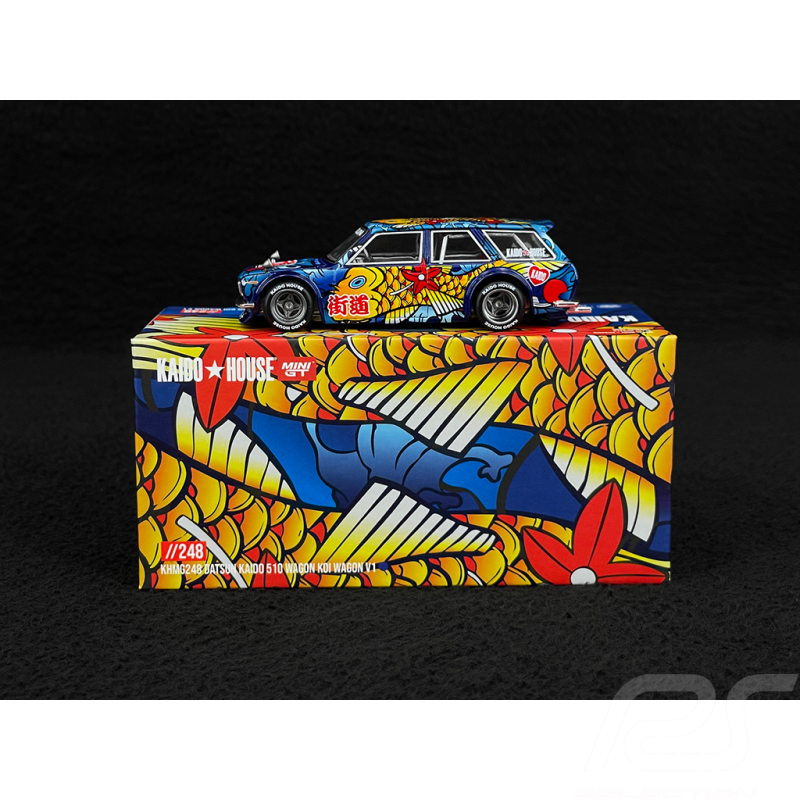 Datsun 510 Wagon Koi Wagon V1 1969 Kaido House Bleu 1/64 Mini GT KHMG248
