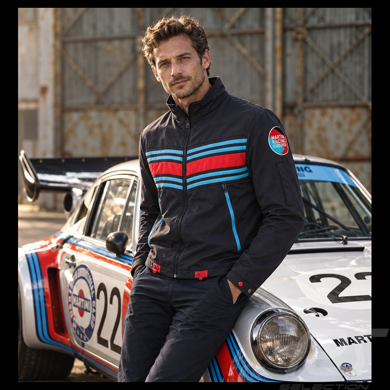 Veste Porsche Pas Cher Martini Racing Collection Coupe-Vent Bleu Marine WAP556P0MR - Homme