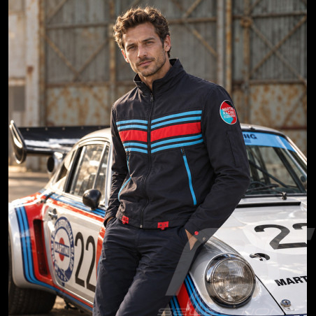 Veste Porsche Pas Cher Martini Racing Collection Coupe-Vent Bleu Marine WAP556P0MR - Homme