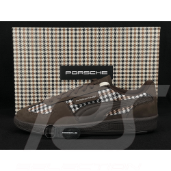Porsche 911 Schuhe Palermo Puma Pepita Braun mit Schlüsselanhänger WAP15526PAL - unisex