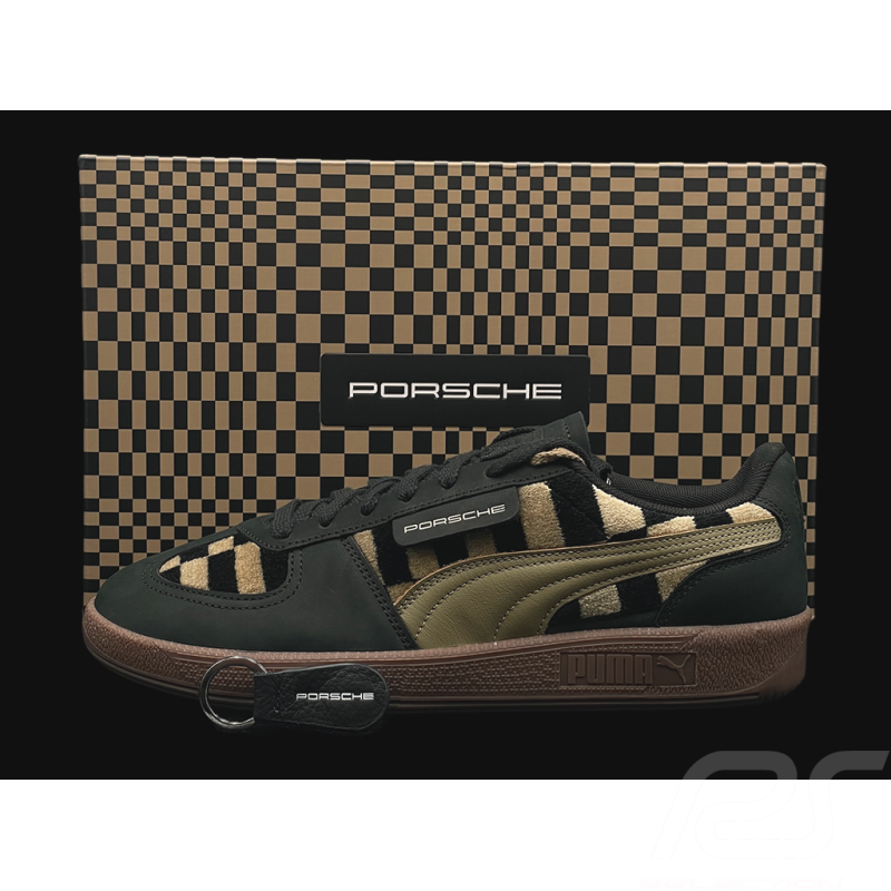 Porsche 911 Shoes Palermo Puma Pascha Black / Brown with Keyring WAP91526MSF - Unisex