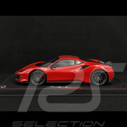 Ferrari 488 Pista 2018 Rosso Corsa / Silver Stripe / Carbon Rims 1/18 BBR Models P18145A6