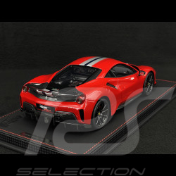 Ferrari 488 Pista 2018 Rosso Corsa / Silber Streifen / Carbon Felgen 1/18 BBR Models P18145A6