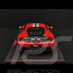 Ferrari 488 Pista 2018 Rosso Corsa / Silber Streifen / Carbon Felgen 1/18 BBR Models P18145A6
