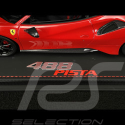 Ferrari 488 Pista 2018 Rosso Corsa / Bande Blanche / Jantes Carbone 1/18 BBR Models P18145A6