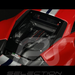 Ferrari 488 Pista 2018 Rosso Corsa / Silber Streifen / Carbon Felgen 1/18 BBR Models P18145A6