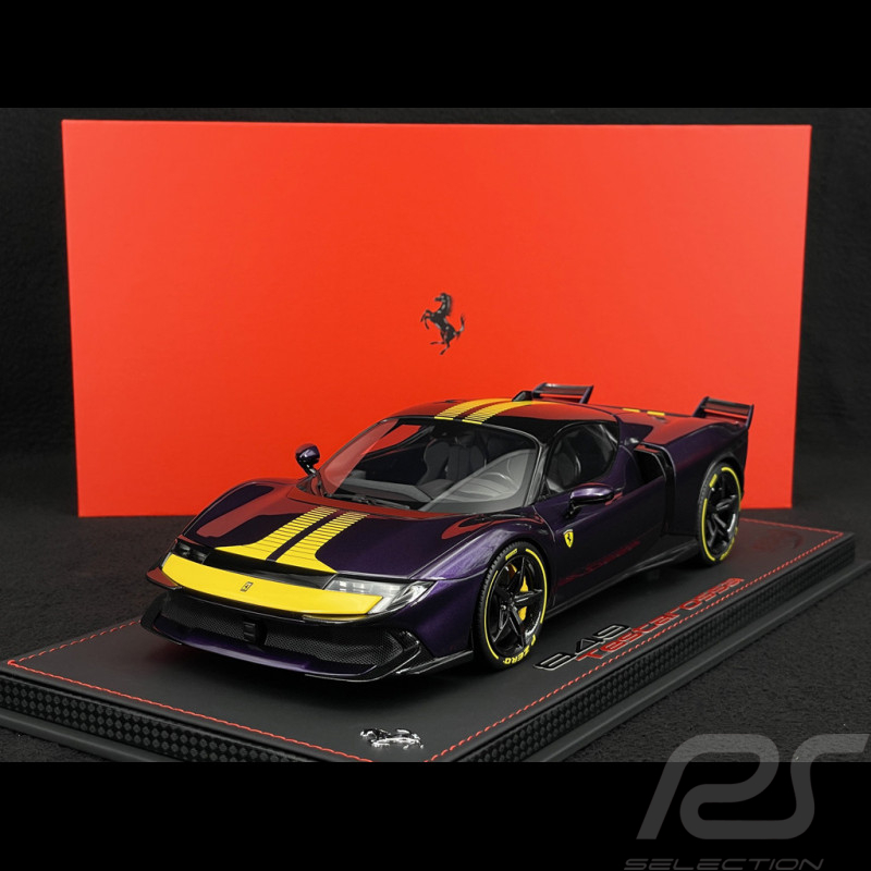 Ferrari 849 Testarossa Assetto Fiorano 2025 Viola Hong Kong / Bandes Jaunes 1/18 BBR Models P18276E