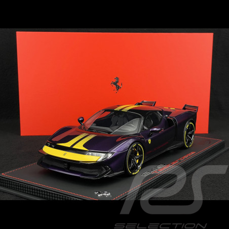 Ferrari 849 Testarossa Assetto Fiorano 2025 Viola Hong Kong / Bandes Jaunes 1/18 BBR Models P18276E