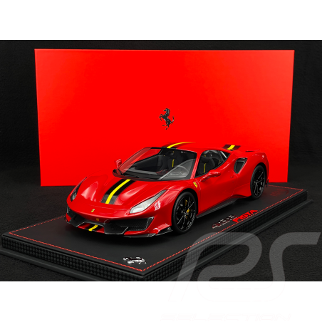 Ferrari 488 Pista 2018 Rosso Corsa / Bande Noire / Jantes Carbone 1/18 BBR Models P18145A7