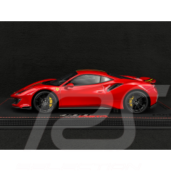 Ferrari 488 Pista 2018 Rosso Corsa / Schwarzer Streifen / Carbon Felgen 1/18 BBR Models P18145A7