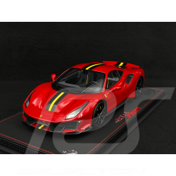 Ferrari 488 Pista 2018 Rosso Corsa / Black Stripe / Carbon Rims 1/18 BBR Models P18145A7