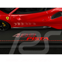 Ferrari 488 Pista 2018 Rosso Corsa / Bande Noire / Jantes Carbone 1/18 BBR Models P18145A7
