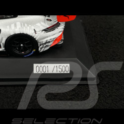 RARE Exemplaire 1/1500 : Porsche 911 GT3 R Type 992 2024 Gris Argent / Rouge 1/43 Spark WAP02057126EVO