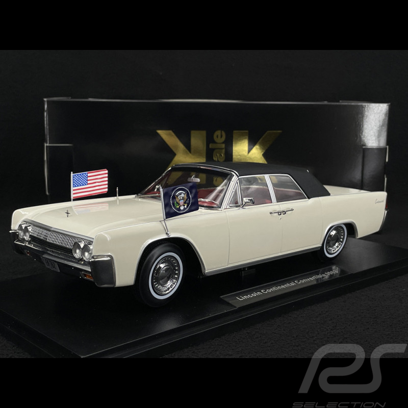 Lincoln Continental Cabriolet Présidentiel 1963 John F. Kennedy Blanc 1/18 KK Scale KKDC181523