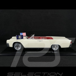 Lincoln Continental Cabriolet Présidentiel 1963 John F. Kennedy Blanc 1/18 KK Scale KKDC181523