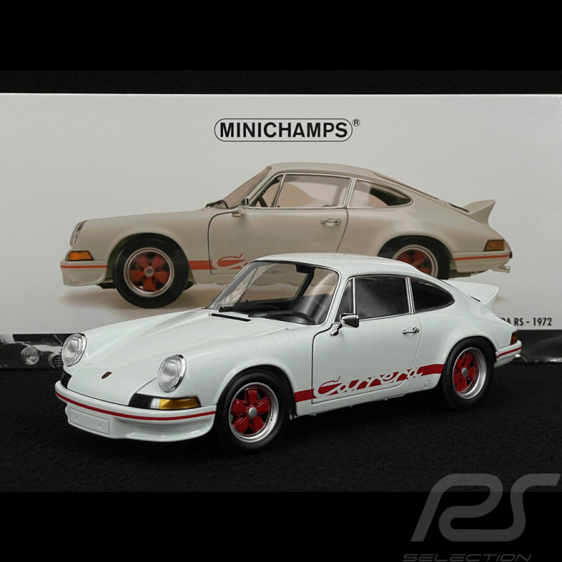 Porsche 911 Carrera RS 2.7 1972 Blanc Grand Prix / Bandes Rouges 1/18 Minichamps 100066021