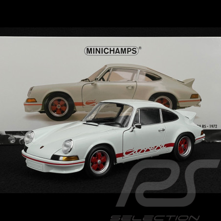 Porsche 911 Carrera RS 2.7 1972 Grand Prix Weiß / rote Streifen 1/18 Minichamps 100066021