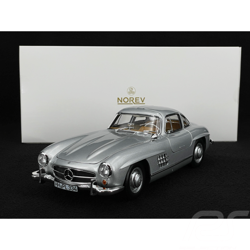 Mercedes-Benz 300 SL 1954 Butterfly Doors Silver Grey 1/18 Norev 183857