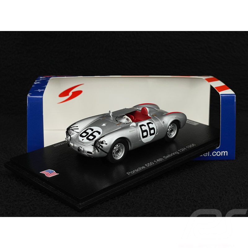 Porsche 550 Spyder n° 66 14th 12h Sebring 1956 1/43 Spark US464