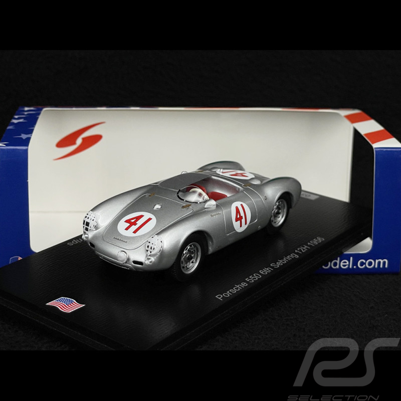 Porsche 550 Spyder n° 41 Vainqueur 12h Sebring 1956 Hermann 1/43 Spark US461