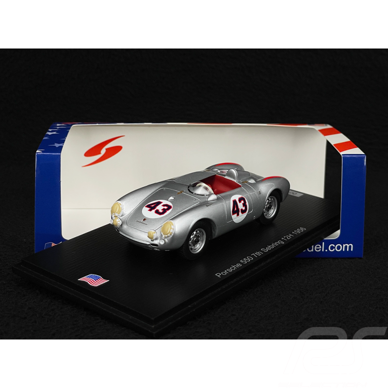Porsche 550 Spyder n° 43 7th 12h Sebring 1956 1/43 Spark US463