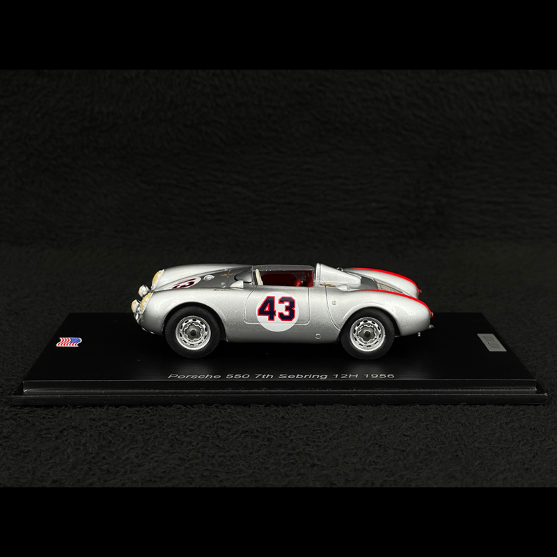 Porsche 550 Spyder n° 43 7th 12h Sebring 1956 1/43 Spark US463