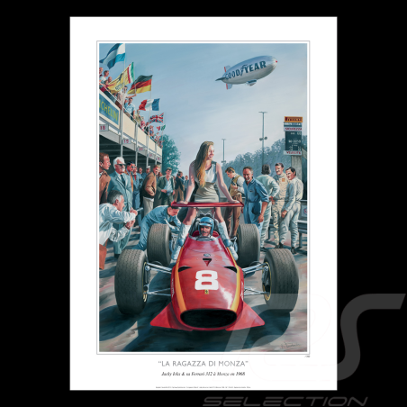Poster "La Ragazza di Monza" Jacky Ickx Monza 1968 original design by Benjamin Freudenthal