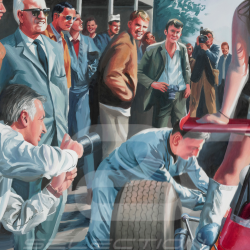 Poster "La Ragazza di Monza" Jacky Ickx Monza 1968 Originalzeichnung von Benjamin Freudenthal