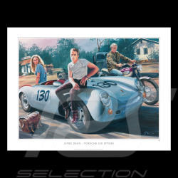 Porsche 550 Spyder James Dean / Ursula Andress 1955 original drawing by Benjamin Freudenthal