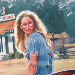 Porsche 550 Spyder James Dean / Ursula Andress 1955 dessin original de Benjamin Freudenthal
