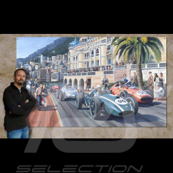 Toile Cooper T51 / Ferrari Dino 246 / Porsche F2 GP Monaco 1959 230 x 150 cm Dessin original de Benjamin Freudenthal