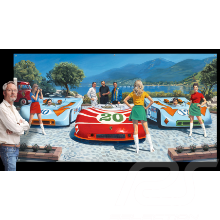 Leinwanddruck Porsche 908 Spyder Targa Boogie Targa Florio 1970 Originalkunstwerk von Benjamin Freudenthal