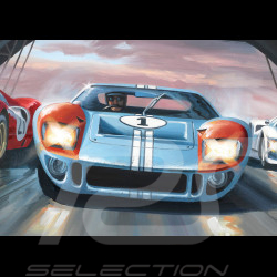 Canvas Ford GT40 24h Le Mans 1966 240 x 150 cm Original Artwork by Benjamin Freudenthal