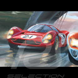 Canvas Ford GT40 24h Le Mans 1966 240 x 150 cm Original Artwork by Benjamin Freudenthal