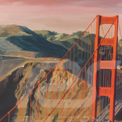 Poster Lockheed Constellation San Francisco 80 x 60 cm Originalzeichnung von Benjamin Freudenthal