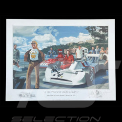 Affiche Le Printemps de Lord Hesketh James Hunt GP Monaco 1974 80 x 60 cm Dessin original de Benjamin Freudenthal