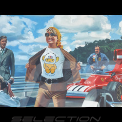 Poster Le Printemps de Lord Hesketh James Hunt Monaco GP 1974 80 x 60 cm Original drawing by Benjamin Freudenthal
