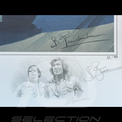 Poster Le Printemps de Lord Hesketh James Hunt GP Monaco 1974 80 x 60 cm Originalzeichnung von Benjamin Freudenthal