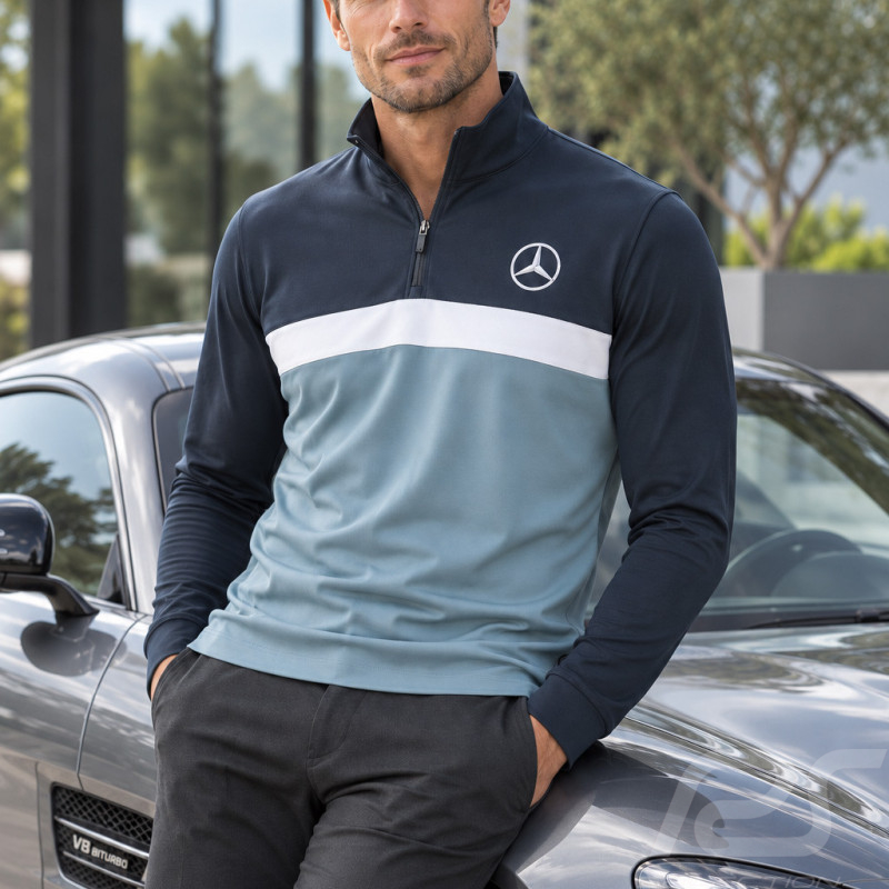 Mercedes-Benz Jumper Low Cost Half zip Puma Colorblock Blue / White B66450638 - men