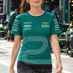 T-Shirt Aston Martin Officiel Pas Cher F1 Team Boss Alonso Vert Lux 701229261 - femme