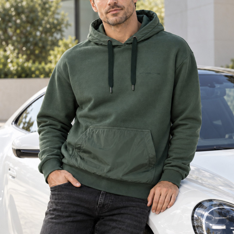 Sweat Porsche Essential Hoodie à Capuche Vert chêne WAP202RESS - mixte