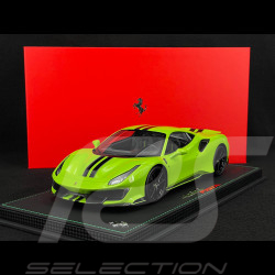 Ferrari 488 Pista 2018 Verde Germoglio / Bandes Noires / Jantes Carbone 1/18 BBR Models P18145O