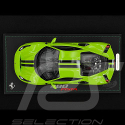 Ferrari 488 Pista 2018 Verde Germoglio / Black Stripes / Carbon Rims 1/18 BBR Models P18145O