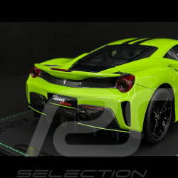 Ferrari 488 Pista 2018 Verde Germoglio / Bandes Noires / Jantes Carbone 1/18 BBR Models P18145O
