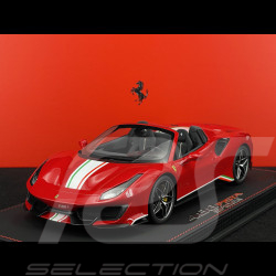 Ferrari 488 Pista Spider 2018 Rosso Corsa / Italienischer Trikolore Streifen 1/18 BBR Models P18162C4