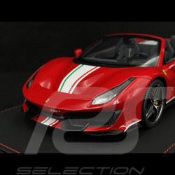 Ferrari 488 Pista Spider 2018 Rosso Corsa / Bande Tricolore Italienne 1/18 BBR Models P18162C4