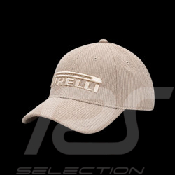 Pirelli Cap F1 Bestickte / Gerippter Samt Premium Beige PIRPC0153 - unisex
