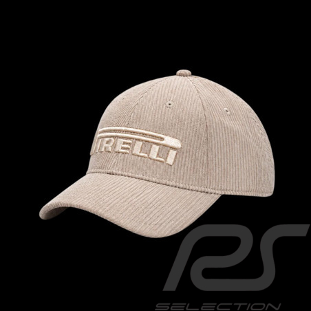 Pirelli Cap F1 Bestickte / Gerippter Samt Premium Beige PIRPC0153 - unisex