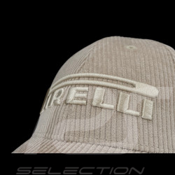 Pirelli Cap F1 Bestickte / Gerippter Samt Premium Beige PIRPC0153 - unisex