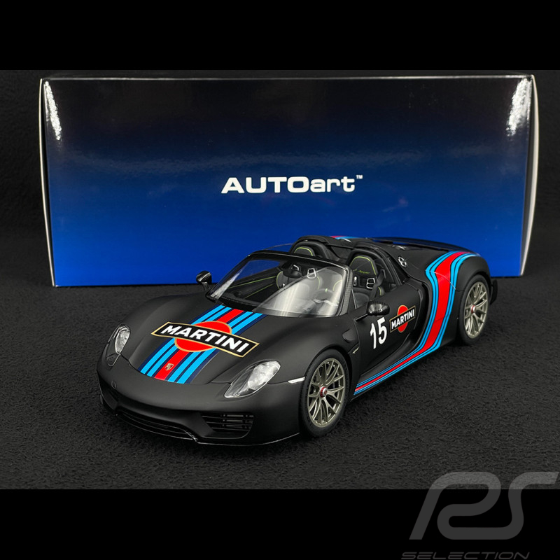 Porsche 918 Spyder n° 15 Weissach Package Martini 2013 Matte Black 1/18 Autoart 77929